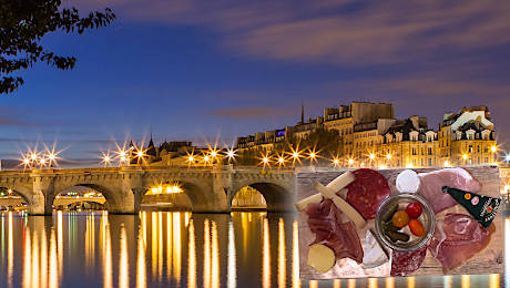 Croisière La Parisienne Gourmande sur la Seine avec planche de charcuterie